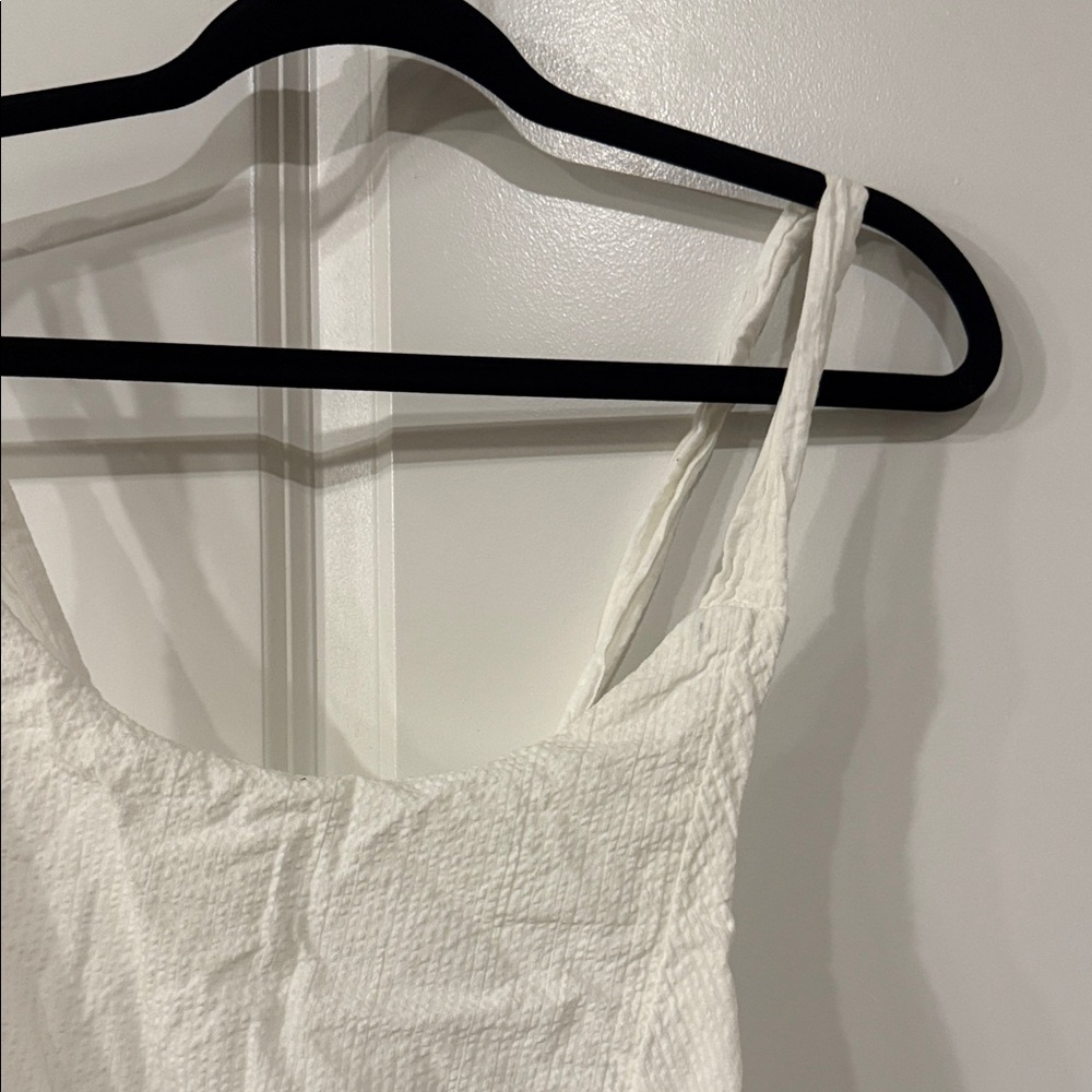 Lightly worn Free People Elegant White Embroidered Tie Back Tank size M - Picture 6 of 15